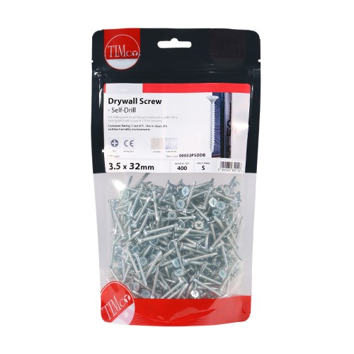 TIMCO Drywall Screws - PH - Bugle - Self Drilling - Zinc 3.5 x 32mm (400)