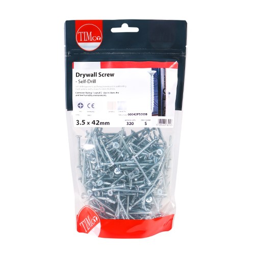 TIMCO Drywall Screws - PH - Bugle - Self Drilling - Zinc 3.5 x 42mm (320)