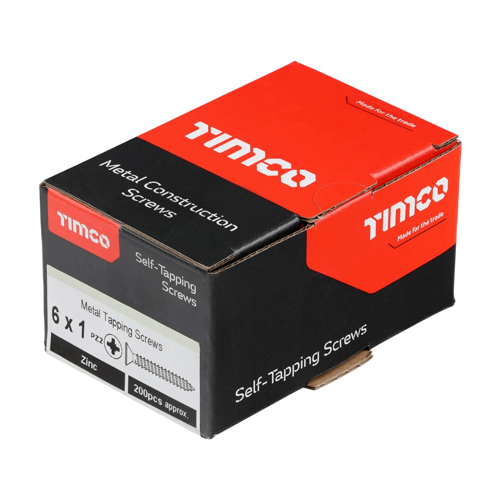 TIMCO Self Tapping Screws PZ2 Countersunk Zinc 6g x 1