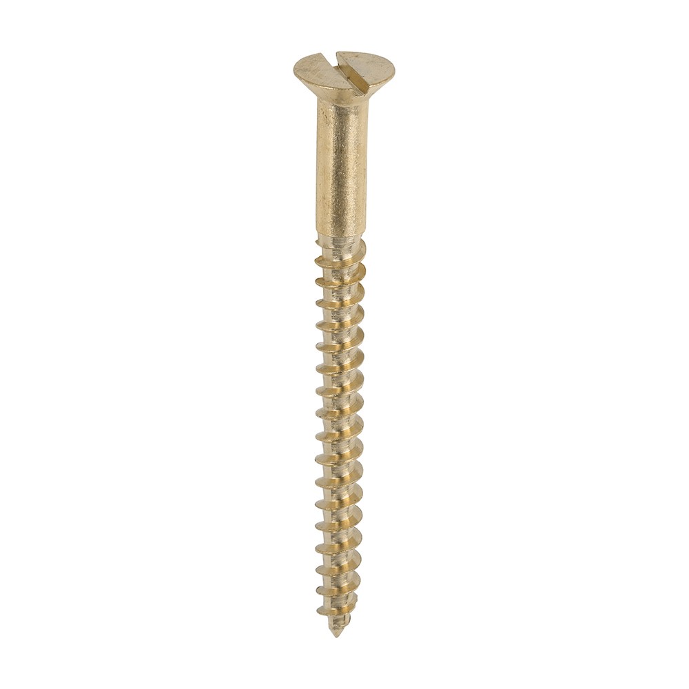 TIMCO Solid Brass Timber Screws - SLOT - Countersunk 8g x 2