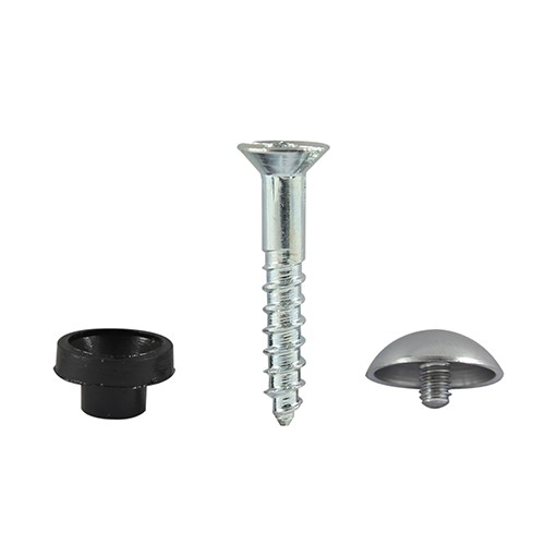 TIMCO Mirror Hanging Screws - Zinc - Chrome Dome 8 x 2mm (200 Pack)