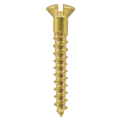 TIMCO Solid Brass Timber Screws - SLOT - Raised Countersunk 8g x 2