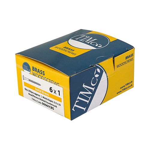 TIMCO Solid Brass Timber Screws - SLOT - Countersunk 10g x 2