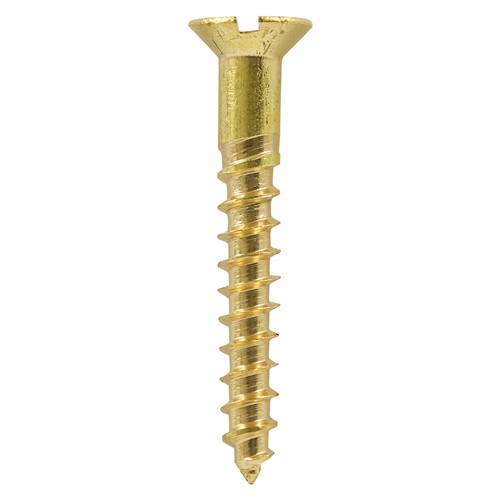 TIMCO Solid Brass Timber Screws - SLOT - Countersunk 10g x 2