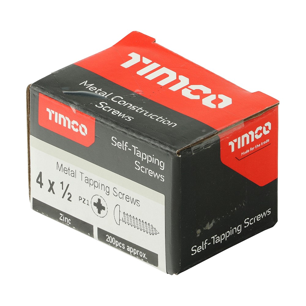 TIMCO Self-Tapping Screws - PZ - Pan - Zinc 4g x 1/2