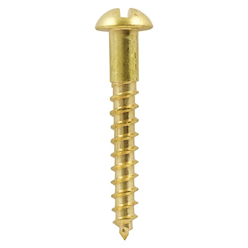 TIMCO Solid Brass Timber Screws - SLOT - Round 4g x 1/2