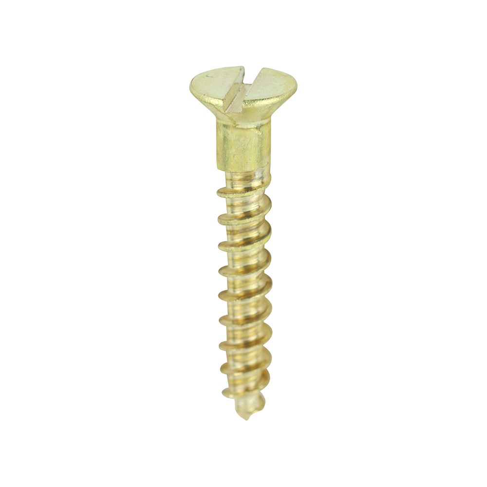 TIMCO Solid Brass Timber Screws - SLOT - Countersunk 4g x 3/4