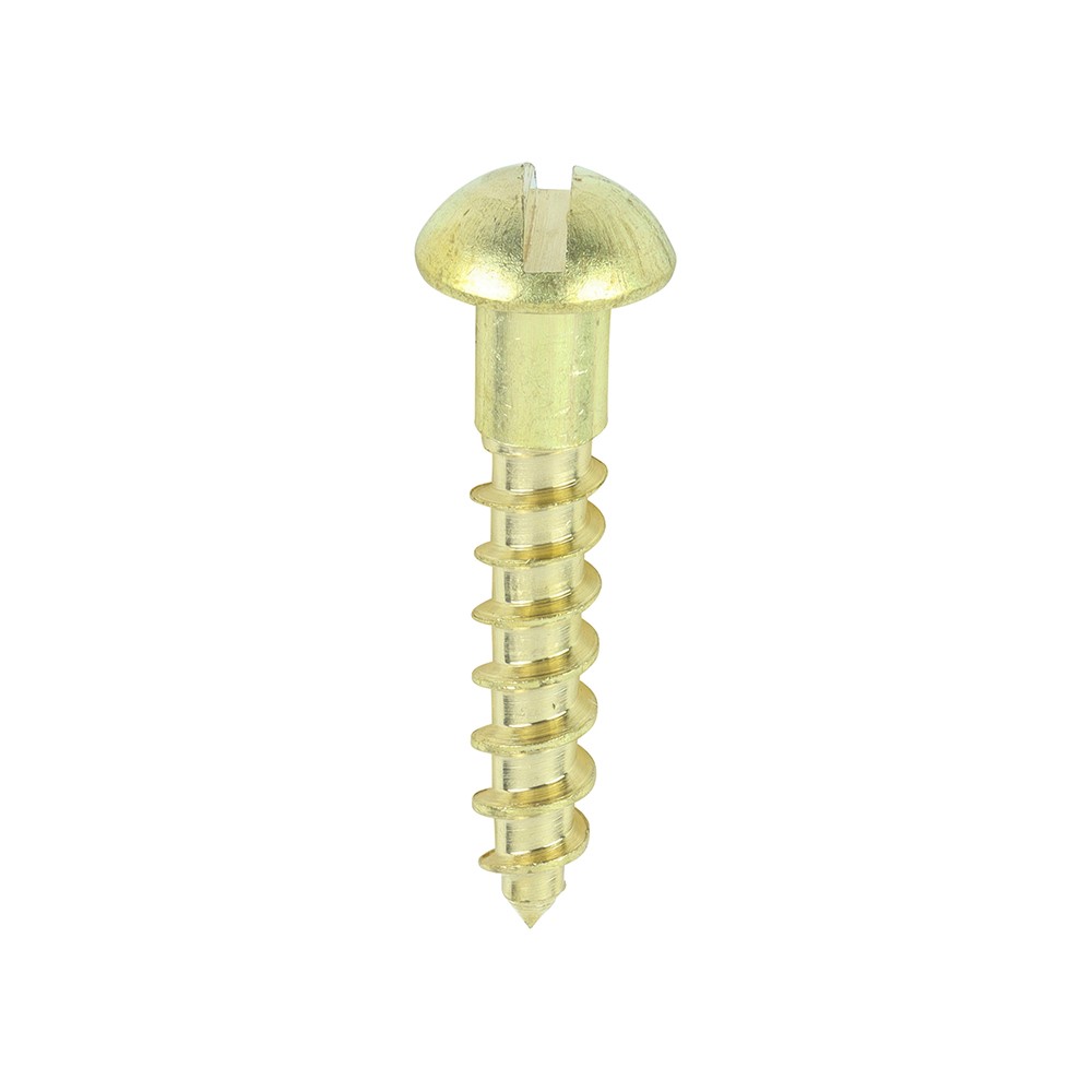 TIMCO Solid Brass Timber Screws - SLOT - Round 6g x 3/4