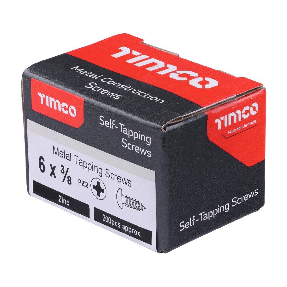 TIMCO Self-Tapping Screws - PZ - Pan - Zinc 6g x 3/8