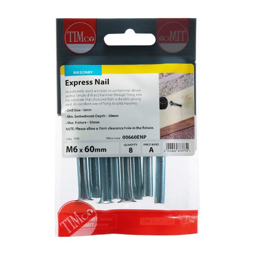 TIMCO Express Nails - Zinc 6.0 x 60mm (8 Pack)