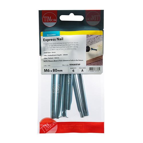 TIMCO Express Nails - Zinc 6.0 x 80mm (6 Pack)