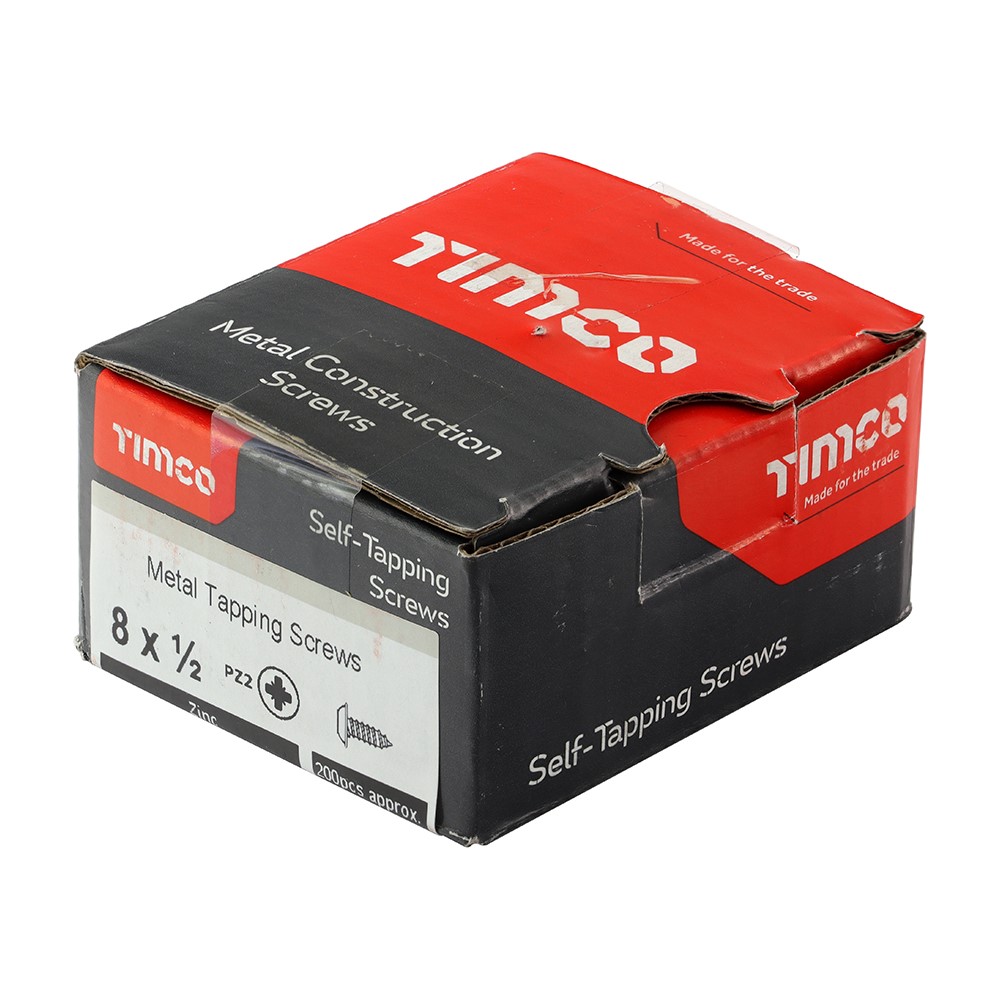 TIMCO Metal Tapping Screws - PZ - Flange - Self-Tapping - Zinc 8g x 1/2