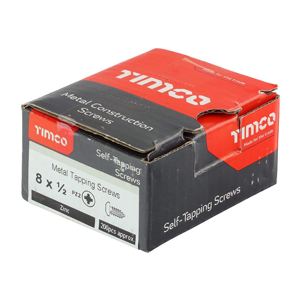 TIMCO Self-Tapping Screws - PZ - Pan - Zinc 8g x 1/2