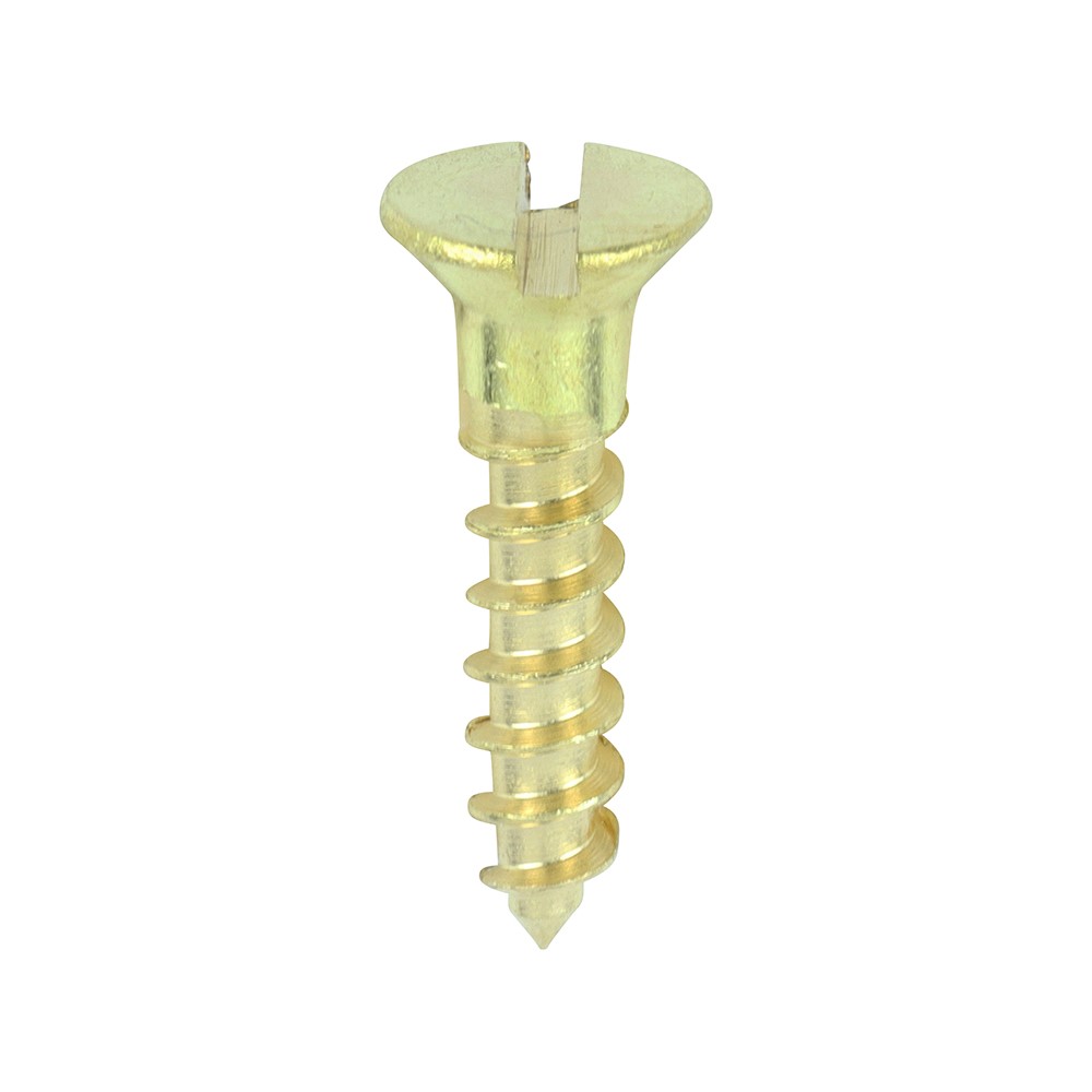 TIMCO Solid Brass Timber Screws - SLOT - Countersunk 8g x 3/4