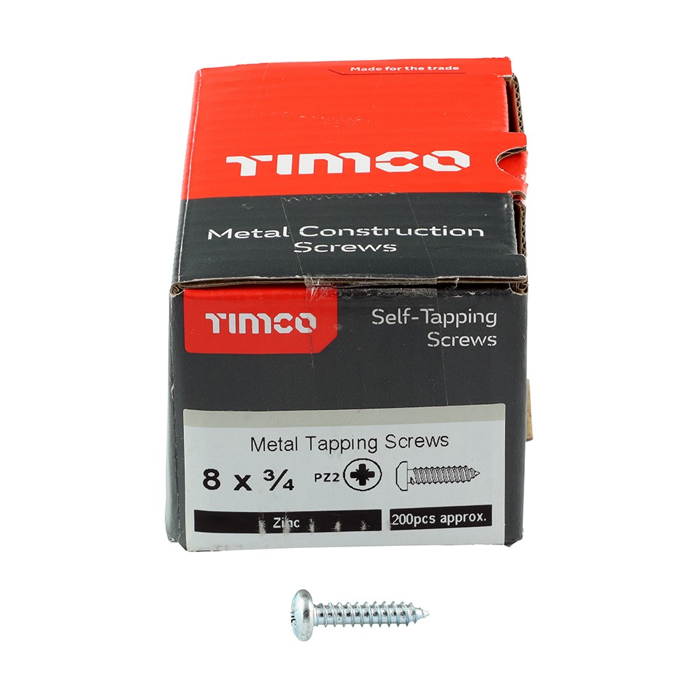 TIMCO Self-Tapping Screws - PZ - Pan - Zinc 8g x 3/4