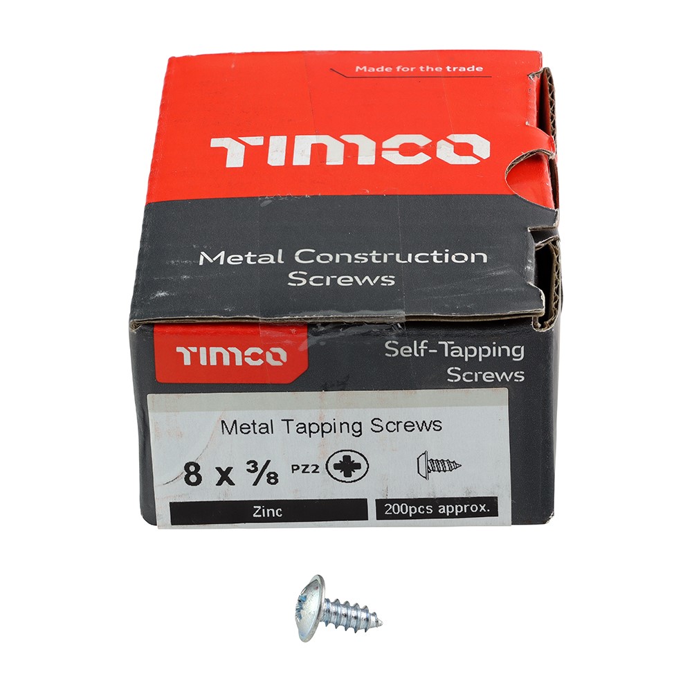 TIMCO Metal Tapping Screws - PZ - Flange - Self-Tapping - Zinc 8g x 3/8