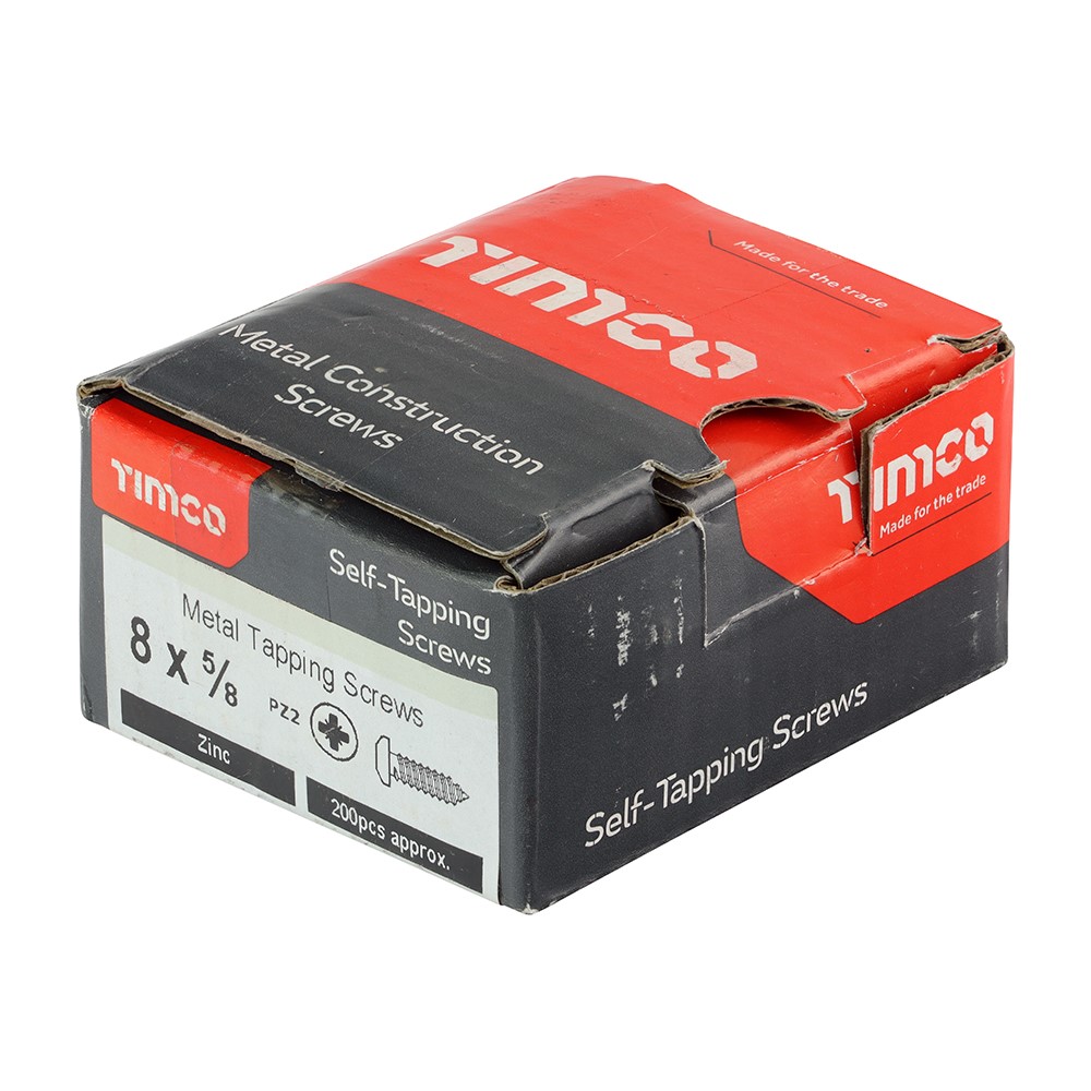 TIMCO Self-Tapping Screws - PZ - Pan - Zinc 8g x 5/8