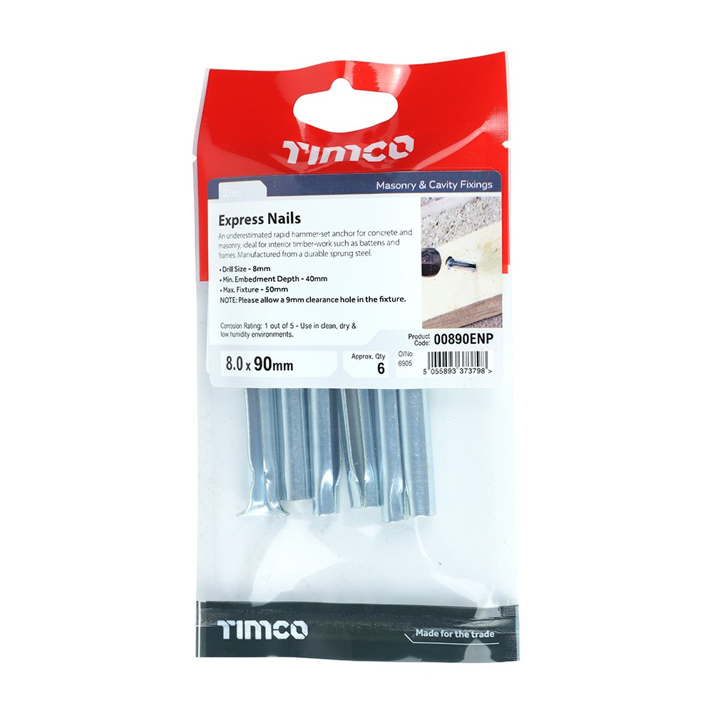 TIMCO Express Nails - Zinc 8.0 x 90mm (6 Pack)