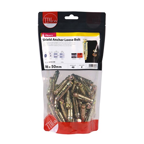 TIMCO Shield Anchor Loose Bolts M6:10L (M6 x 50mm) (48)