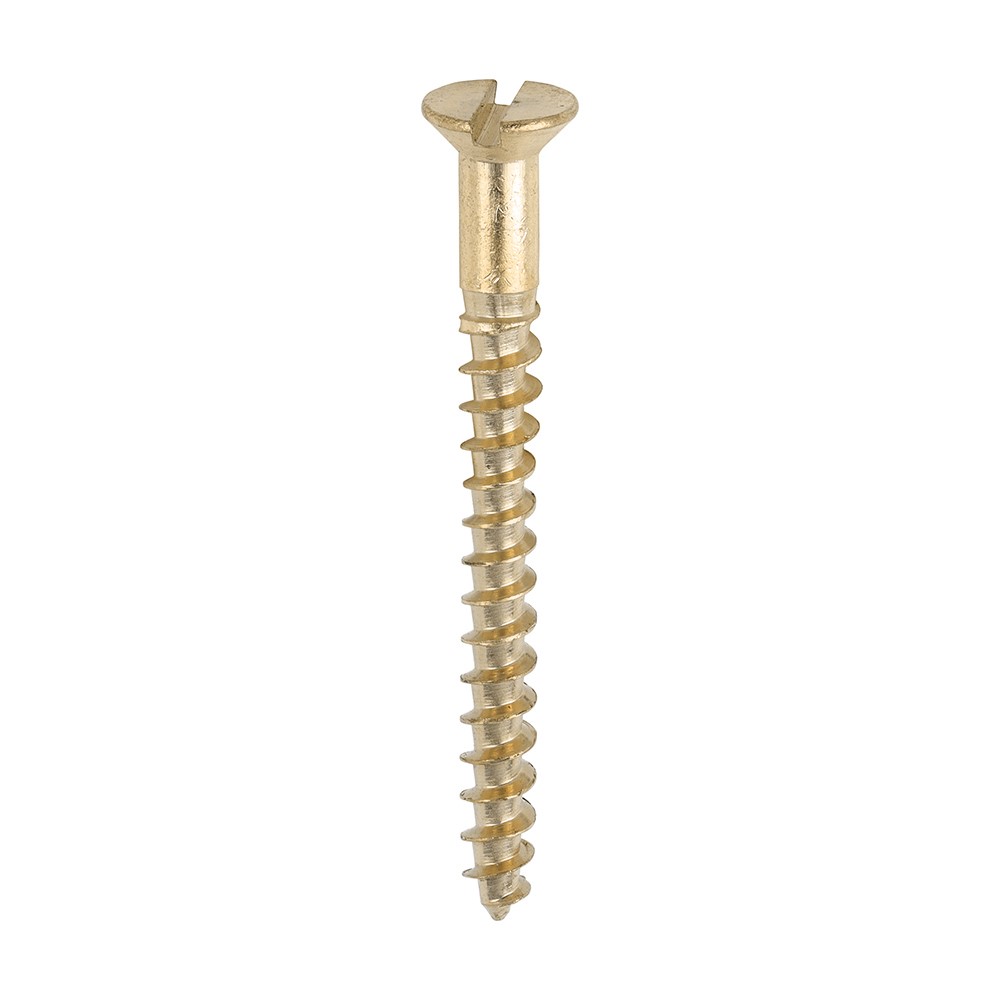 TIMCO Solid Brass Timber Screws - SLOT - Countersunk 6g x 1 1/2