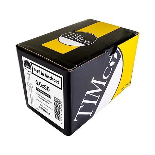 TIMCO Zamac Nail In Anchors - Zinc 6.0 x 65mm (100 Pack)