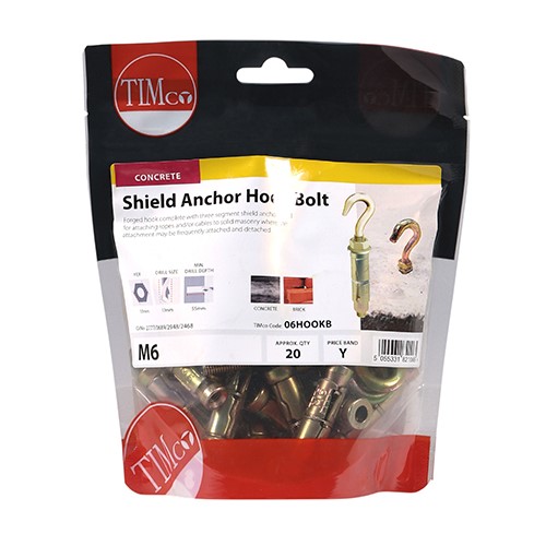 TIMCO Forged Hooks with Shield Anchors M6 (20)