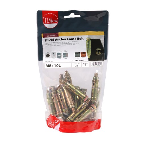 TIMCO Shield Anchor Loose Bolts M8:10L (M8 x 60)mm (26)