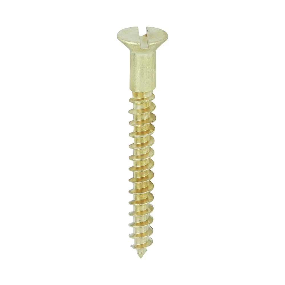 TIMCO Solid Brass Timber Screws - SLOT - Countersunk 8g x 1 1/2