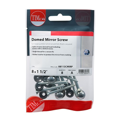 TIMCO Mirror Screws - Zinc - Chrome Dome 8g x 1 1/2