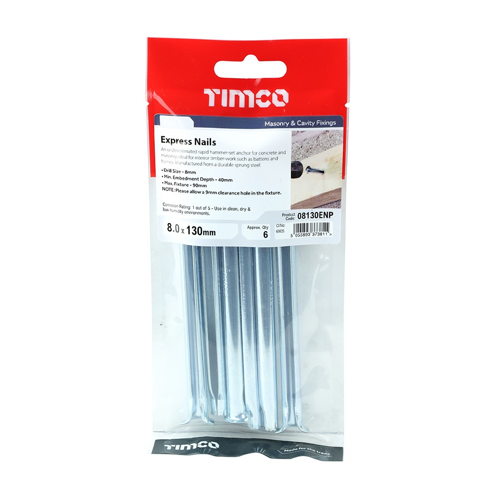 TIMCO Express Nails - Zinc 8.0 x 130mm (6 Pack)