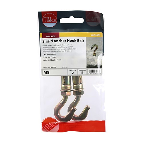 TIMCO Forged Hooks with Shield Anchors M8 (2)
