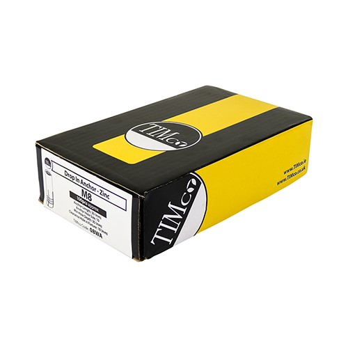 TIMCO Drop In Anchors - Zinc M8 (100 Pack)