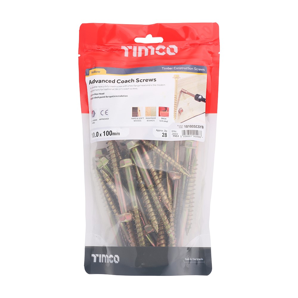 TIMCO Advanced Coach Screws - Hex Flange 10.0 x 100mm (28)