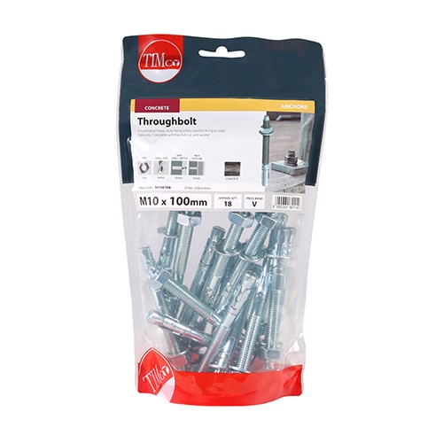 TIMCO Throughbolts - Zinc M10 x 100mm (18)