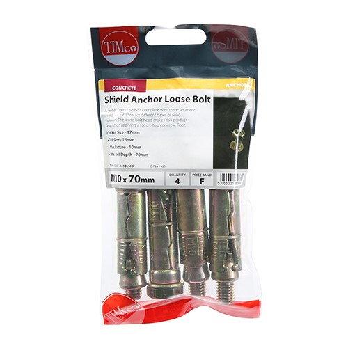 TIMCO Shield Anchor Loose Bolts M10:10L (M10 x 70mm) (4)
