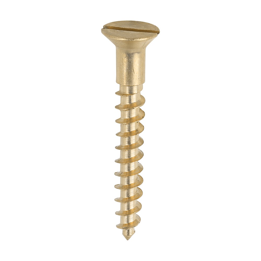 TIMCO Solid Brass Timber Screws - SLOT - Countersunk 10g x 1 1/2