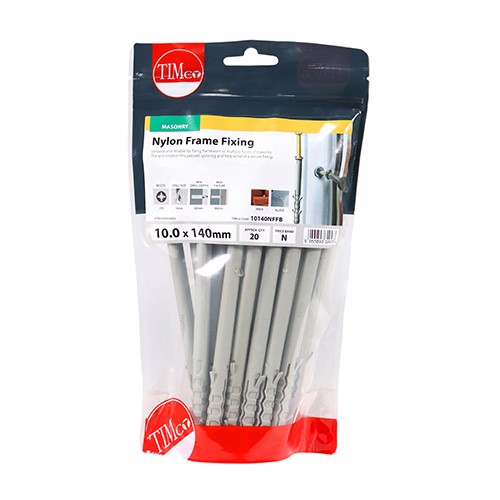 TIMCO Nylon Frame Fixings - PZ - Zinc 10.0 x 140mm (20)