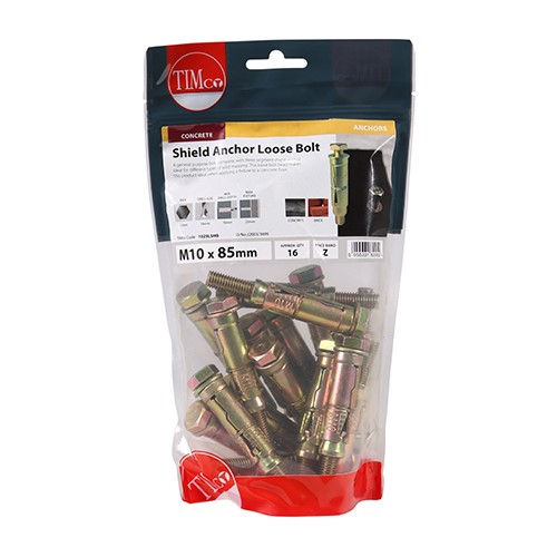 TIMCO Shield Anchor Loose Bolts M10:25L (M10 x 85mm) (16)