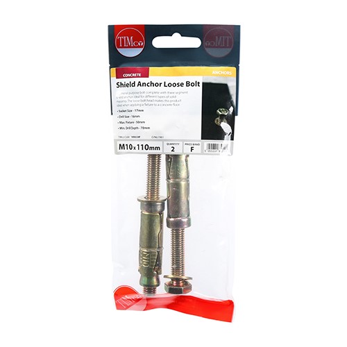 TIMCO Shield Anchor Loose Bolts M10:50L (M10 x 110mm) (2)