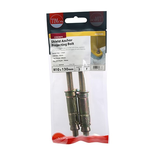 TIMCO Shield Anchor Projecting Bolts M10:60P (M10 x 130mm) (2)