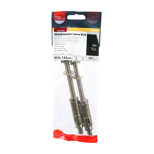 TIMCO Shield Anchor Loose Bolts M10:75L (M10 x 135mm) (2)