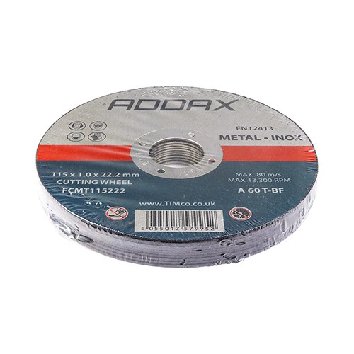 TIMCO Bonded Abrasive Disc - For Cutting 115 x 22.2 x 1.0mm (10 Tin)