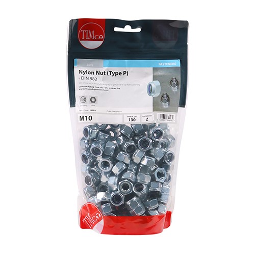 TIMCO Nylon Nuts - Type P - Zinc M10 (130)