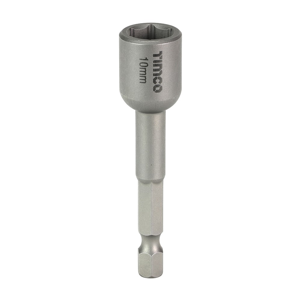 TIMCO Magnetic Socket Driver Bits - Hex 10 x 65mm (15 Small Jar)