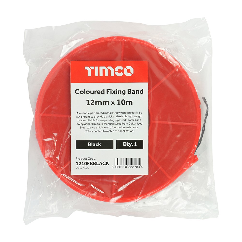 TIMCO Coloured Fixing Band - Black 12mm x 10m