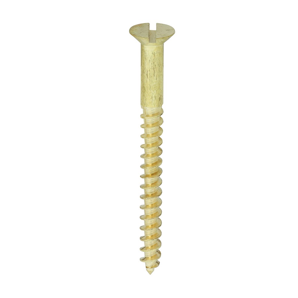 TIMCO Solid Brass Timber Screws - SLOT - Countersunk 12g x 2 1/2