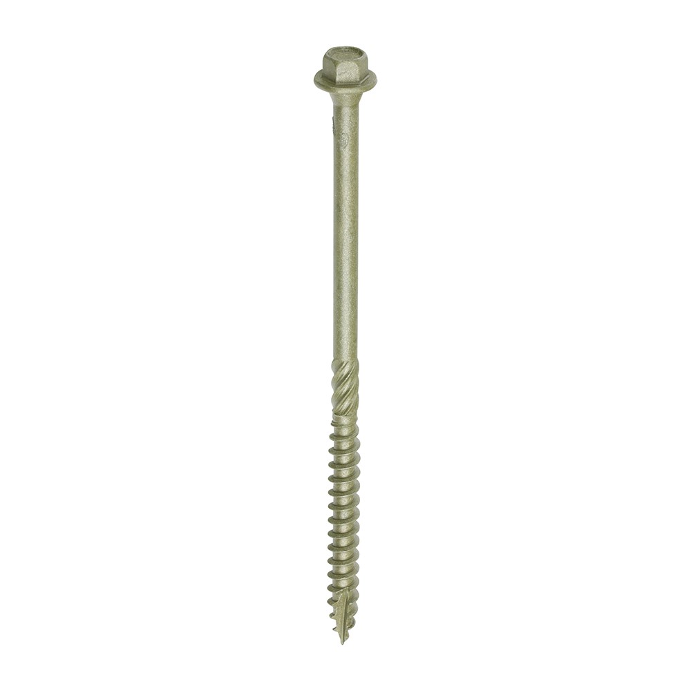 TIMCO Timber Frame Construction & Landscaping Screws - Hex - Exterior - Green Organic 6.7 x 125mm (50 Pack)