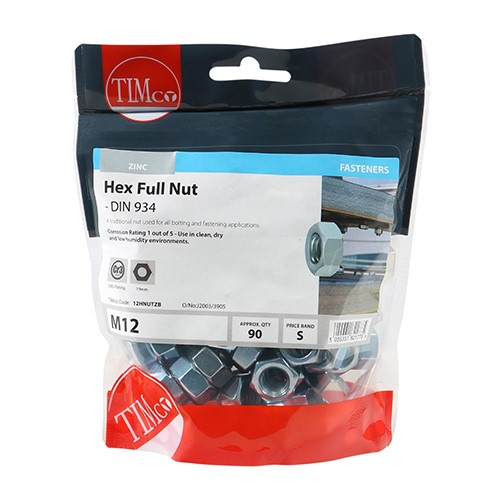 TIMCO Hex Full Nuts - Zinc M12 (90)