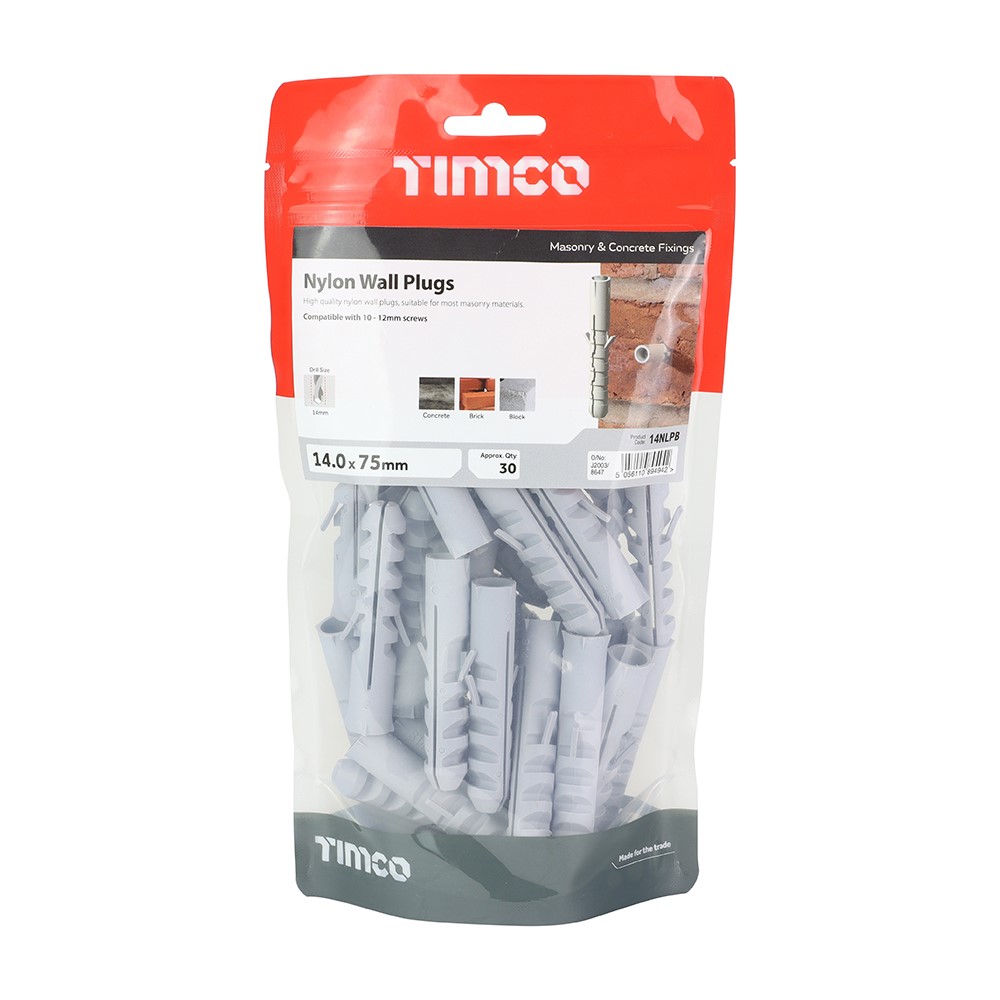 TIMCO Nylon Plugs 14.0 x 75mm (30)