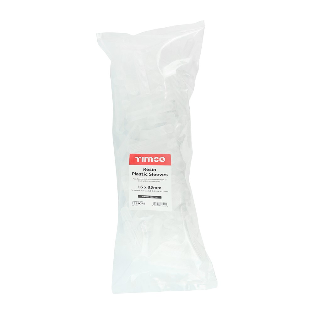 TIMCO Resin Plastic Sleeves 16 x 85mm (100 Bag)